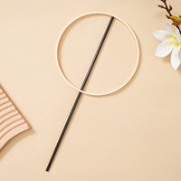 Chinese Style DIY Handheld Fan Frame Kit with ABS Ribs and Black Handle