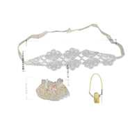 Doll Clothes Set for 15cm Dolls - Summer Floral Dress with Lace Headscarf & Bag
