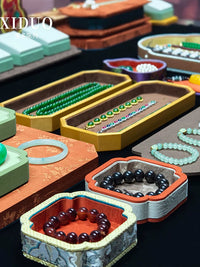 Chinese Style Jewelry Display Stand for Countertop, Jade & Pearl Tray
