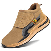 Men's Welding Safety Boots Steel Toe Puncture Proof Heat Resistant Cowhide Breathable Work Shoes