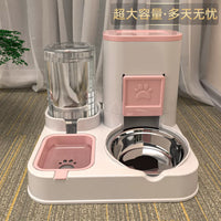 Automatic Pet Feeder with Water Dispenser and Stainless Steel Bowls for Cats and Dogs
