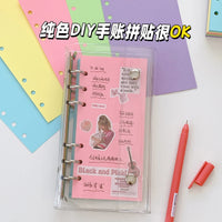 A6 Macaron 5-Color Blank Planner Refill Pages for Various A6 Binders