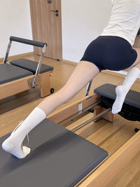Women's Yoga Pilates Ballet Ribbon Non-Slip Grip Socks with Silicone Soles