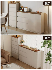Italian Style Ultra-Thin Chest of Drawers, 20cm Narrow Solid Wood Storage Cabinet for Bedroom