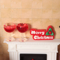 Dollhouse Christmas Miniature Scene Set with Fireplace and Rocking Chair, Living Room Decor Photo Props