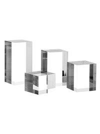 Clear Acrylic Square Column Display Riser for Jewelry, Figurines, Cosmetics