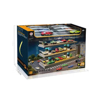 Guangwei Qidi 1:64 Diecast Car Parking Garage Display Case with 6 Cars