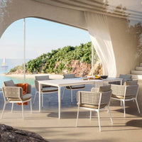 Outdoor Wicker Dining Set Aluminum Alloy Frame Patio Garden Furniture