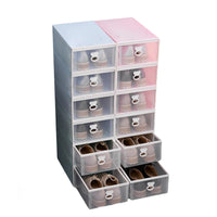 Clear Stackable Drawer Shoe Storage Box Dustproof Organizer for Closets and Dorms