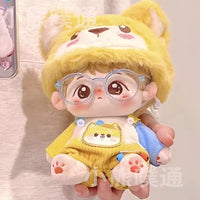 20cm Cotton Doll Clothes Set - Puppy Hood, Overalls & Top for Male/Female Dolls