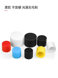 Round Silicone Rubber End Caps for Tubes and Pipes - Black/White, Various Inner Diameters (50-Pack)