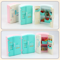 Miniature Double-Door Refrigerator Dollhouse Furniture Toy