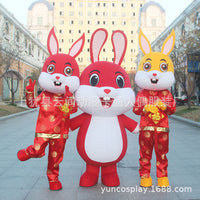 Inflatable Rabbit Mascot Costume for New Year Celebrations and Performances