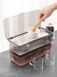 Stackable Dustproof Tea Set Storage Box with Lid for Teacups, Teapots, and Tea Leaves