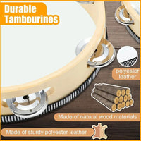 Orff Kids Percussion Tambourine Hand Drum Toy with Polyester Skin for Dance Props