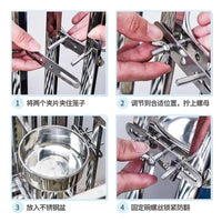 Pet Stainless Steel Hanging Bowl for Cages - Anti-Tip Food and Water Feeder
