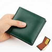 Men's Genuine Leather Bifold Wallet with Box Coin Pocket