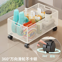 Bathroom Under-Sink Storage Cart with Wheels, Laundry Detergent Organizer, Countertop Storage Rack