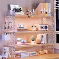 Acrylic Desktop Pegboard Shelf Organizer Multi-layer Display Storage Rack for Office Desk