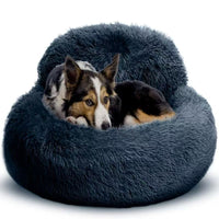 Plush Pet Bed for Cats and Small to Medium Dogs, Warm Winter Round Cushion