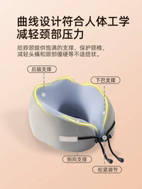 TINIA Memory Foam U-Shaped Travel Neck Pillow for Office, Flight, and Car
