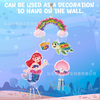 DIY Mermaid Wind Chime Poke Art Kit for Girls, Educational Craft Toy Gift