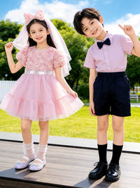 Kids' British Style Choir Performance Uniforms and School Sports Day Outfits