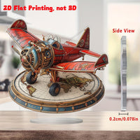 Retro Steampunk Airplane Acrylic Standee Desktop Ornament Collectible Gift