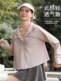 Ice-Feel Cloak Sun Protection Hoodie for Women, Breathable UV Protection Shawl, Lightweight & Versatile