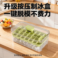 Press-Type Ice Cube Tray with Lid for Homemade Ice and Food Storage