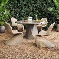 Outdoor Wicker Rattan Dining Set with Single Chair and Coffee Table, Weatherproof Garden Patio Furniture