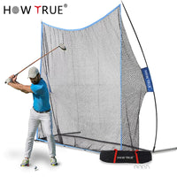 HOW TRUE Portable Golf Practice Net Set with Hitting Mat for Indoor Outdoor Swing Training