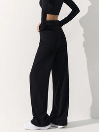 Women's Loose Fit Wide Leg Athletic Pants Breathable High Waist Straight Leg Trousers
