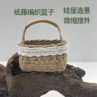 Miniature Clay Strawberry Basket for DIY Crafts and Dollhouse Decor