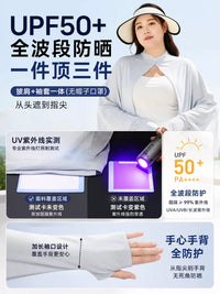 Plus Size UV Protection Shawl with Sleeves for Summer Driving, Ice Silk Breathable Sun Protection Cape