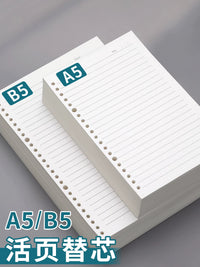 Refillable Loose Leaf Notebook Paper for A5/B5 Binders, Lined Pages for Students and Office