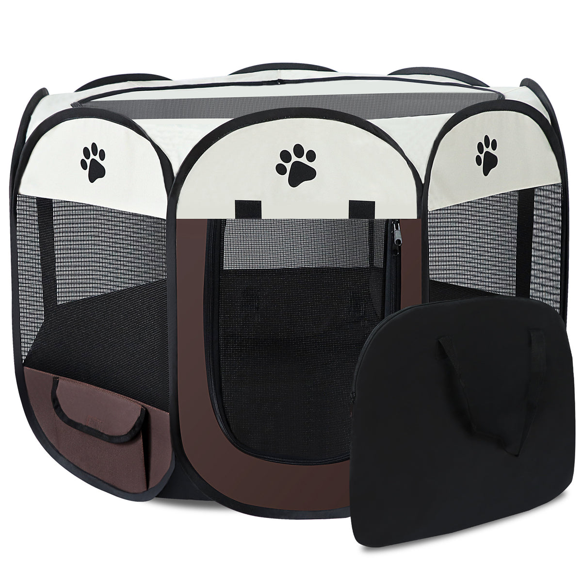 Foldable Octagonal Pet Playpen Tent for Cats and Small Animals, Portable Outdoor/Indoor Cat Enclosure