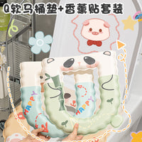 EVA Thickened Toilet Seat Cover, Waterproof, All Seasons, Cartoon, Wipeable, Washable, Universal