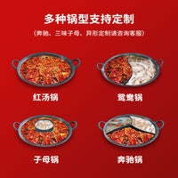 Chongqing Enamel Cast Iron Hot Pot with Dual Handles, Flat or Round Bottom, Divided Sections