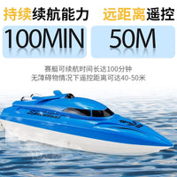 2.4G Remote Control High-Speed Racing Boat for Kids, Electric Rechargeable Toy Ship Model