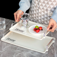 Nordic Luxury Rectangular Letter Tray for Living Room Coffee Table, Transparent Storage and Decorative Tray