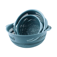 3-Piece Plastic Drain Basket Set for Washing Vegetables and Fruits