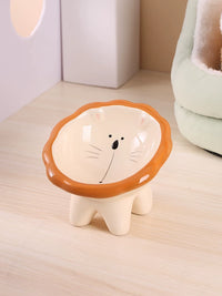 Ceramic Elevated Pet Bowl for Cats and Small Dogs, Neck Protection Food and Water Dish