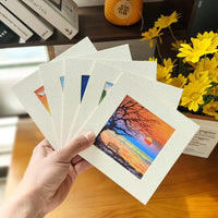 Embossed Cardboard Photo Frame with Stand for Square Artworks and Oil Paintings, Double-Sided Display