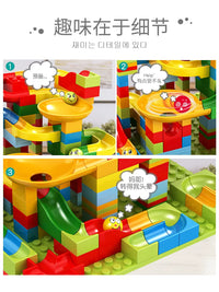 Kids' Educational Building Blocks Set with Slide Track - Large and Small Particles for Early Development
