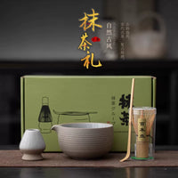 Matcha Bowl Set with Whisk Stand and Spout, Rustic Ceramic Teaware for Traditional Matcha Preparation