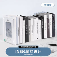 L-Shaped Thick Transparent Acrylic Bookends for Desk Organization
