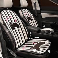 Cartoon Cat Plush Car Seat Cushion Set for Winter Warmth and Comfort