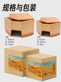 Reptile Ceramic Humidifying Hideaway Cave for Lizards, Snakes, and Spiders