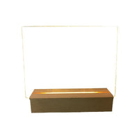 LED Message Board with Luminous Acrylic Panel and Wooden Base, Erasable DIY Night Light